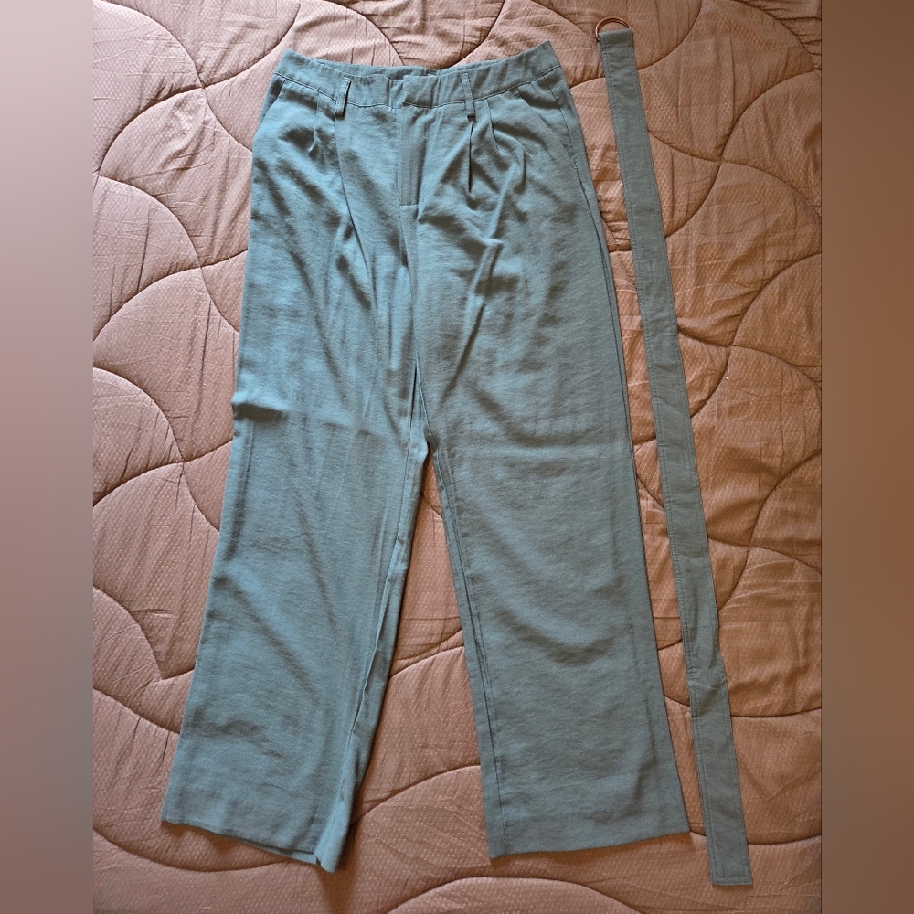 a new day Light Blue Pants with Belt
